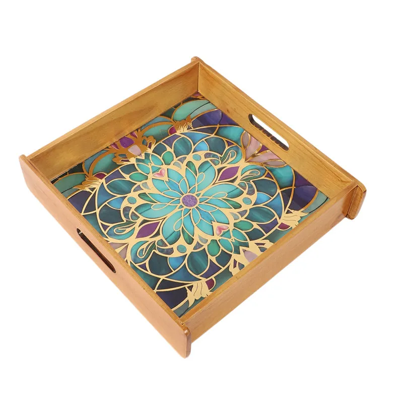Floral Feast Square Wooden Serving Tray media 4