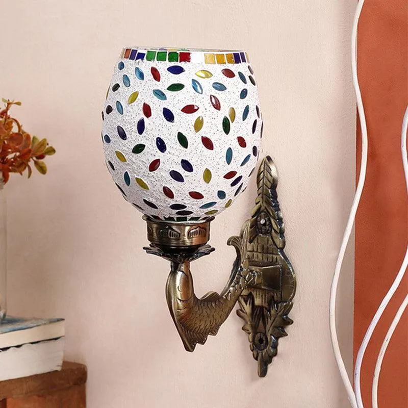 Aajwa Ziada Mosaic Glass & Metal Wall Lamp media 3