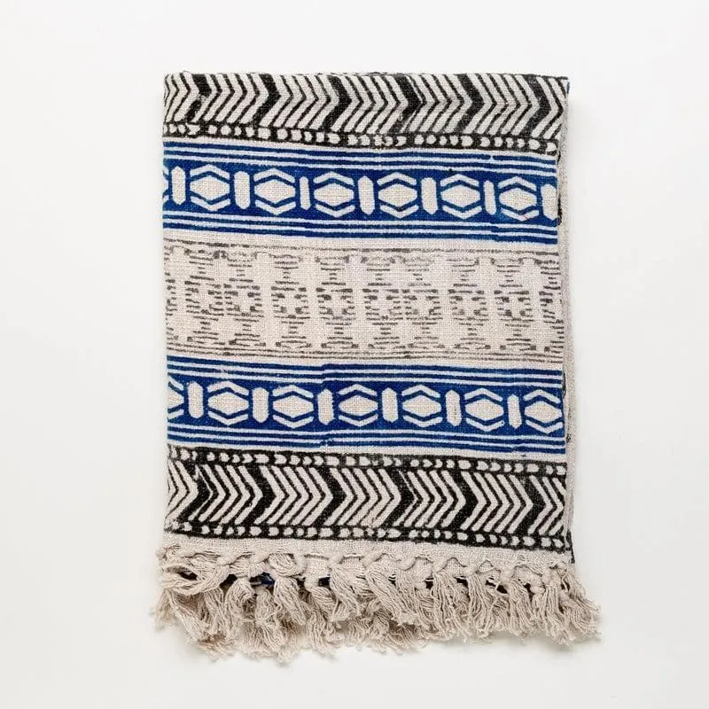 Blue Bell Handblock Printed Throw media 3