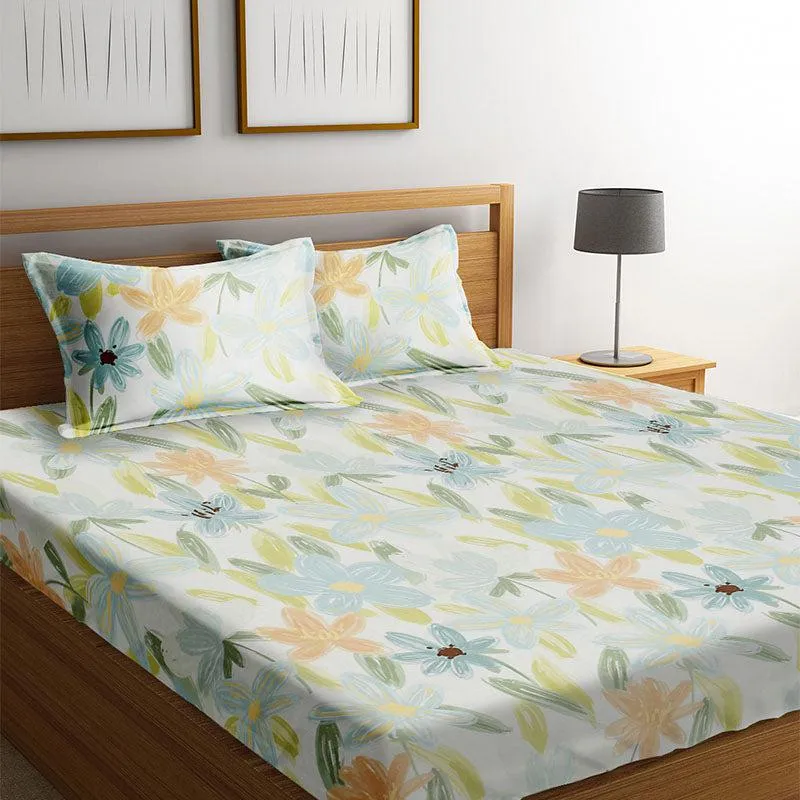 Ravena Floral Cotton Bedsheet - 210 TC media 1