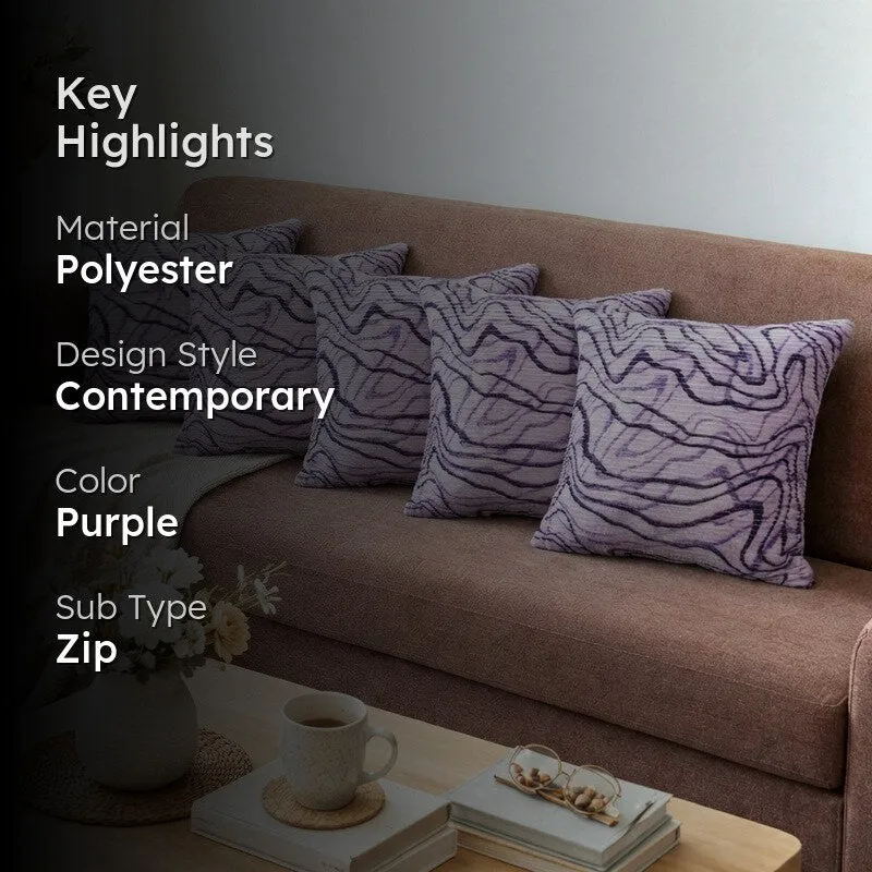 LiquidFlow Cushion Cover (Lilac) - Set Of Five media 2