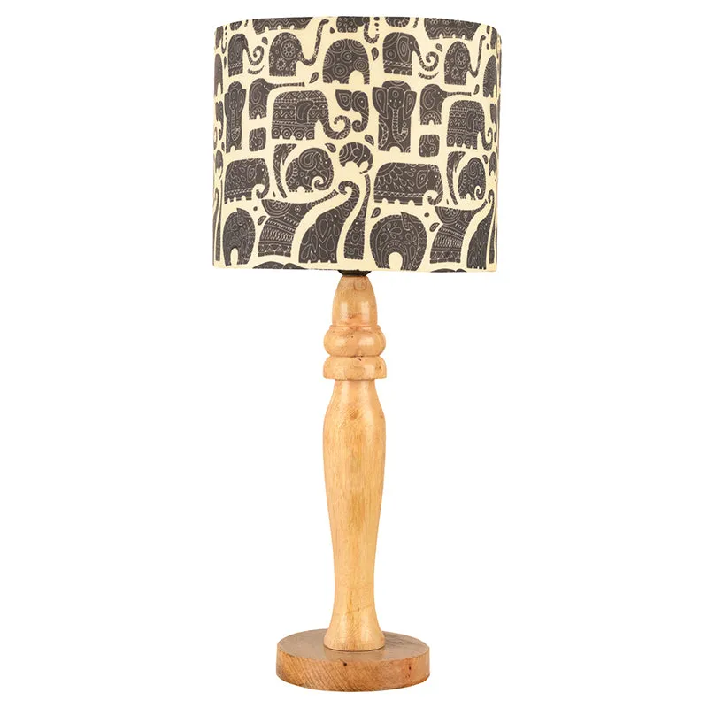 Elephanta Pole Fabric Table Lamp - Ivory media 4