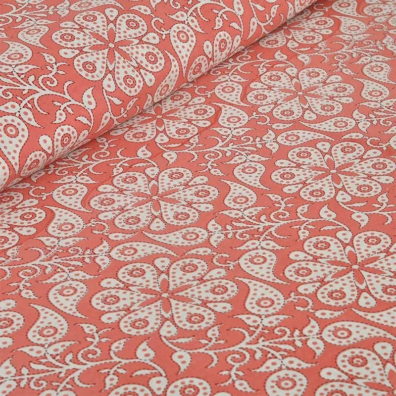 Seina Floral Cotton Bedsheet (Red) - 160 TC media 4