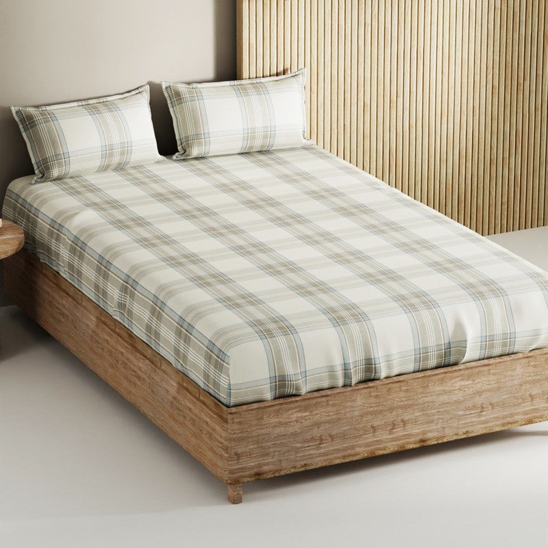 Elyric Cotton Bedsheet - Blue - King