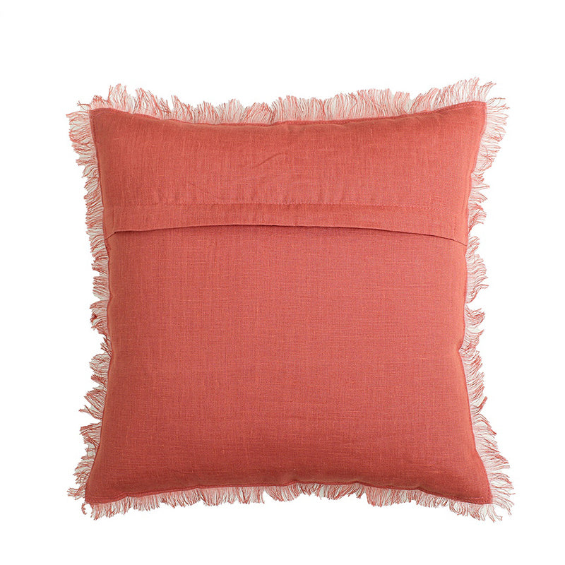 Elegant Edge Solid Cotton Cushion Cover (Red) - Set Of Two media 6