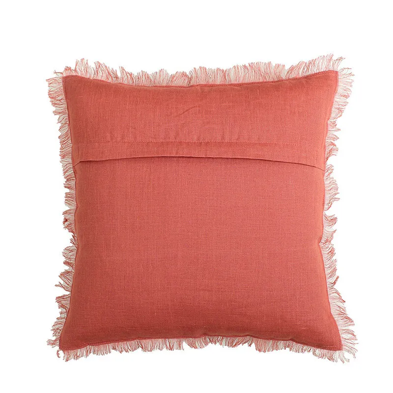 Elegant Edge Solid Cotton Cushion Cover (Red) - Set Of Two media 6