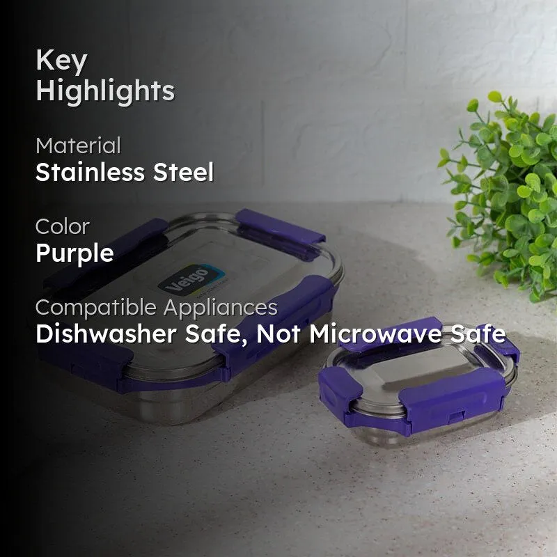 Ligo Violet Lunch Box (800/150 mL) - Two Piece Set media 2