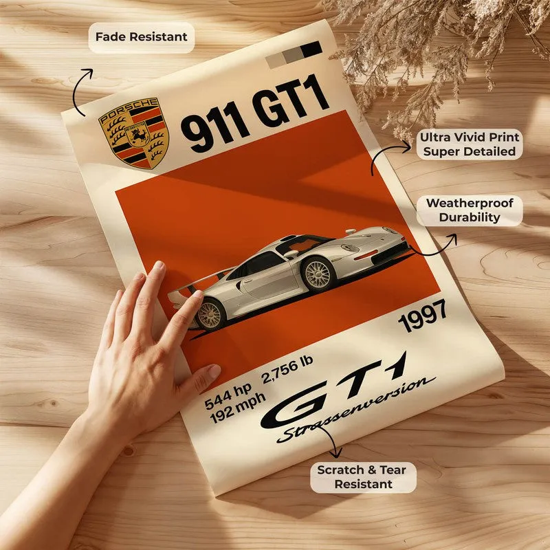 Porsche Powerhouse Wall Poster - Beige media 7
