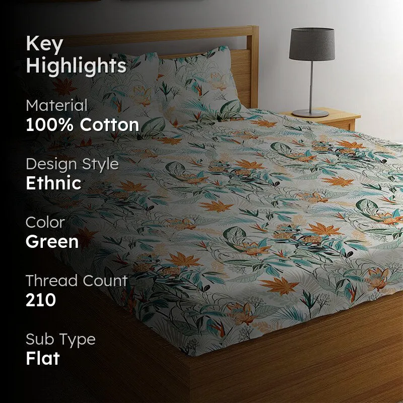 Arlo Floral Cotton Bedsheet - 210 TC media 2