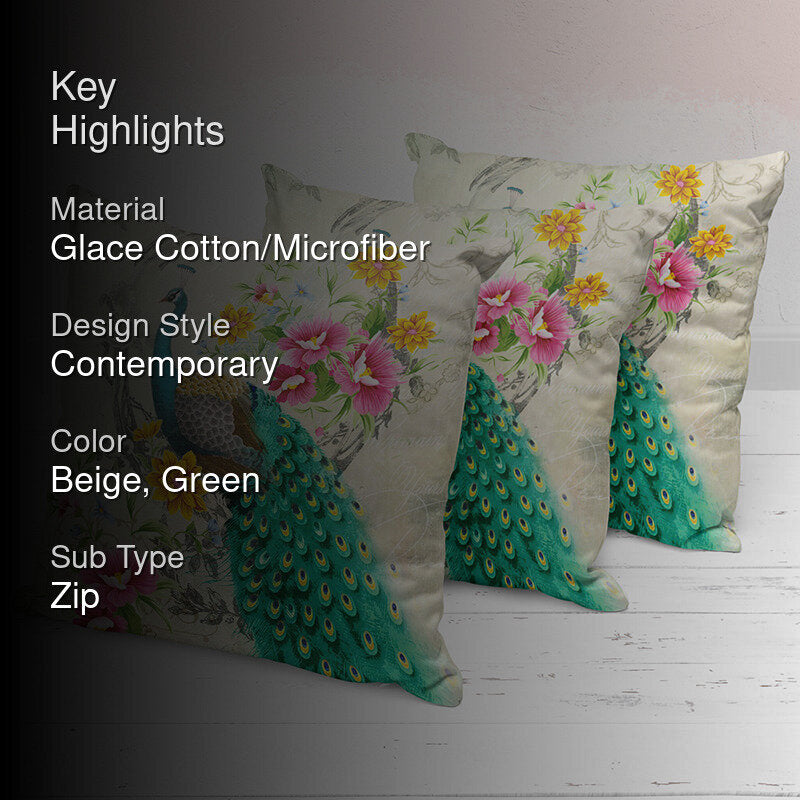 Mayilpeeli Printed Cushion Cover Set - Set Of Three media 2
