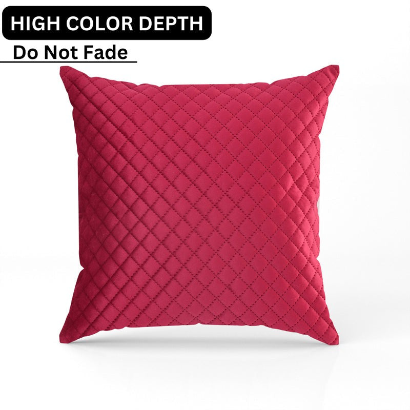 Orson Quilted Velvet Cushion Cover (Red) - Set Of Five media 7