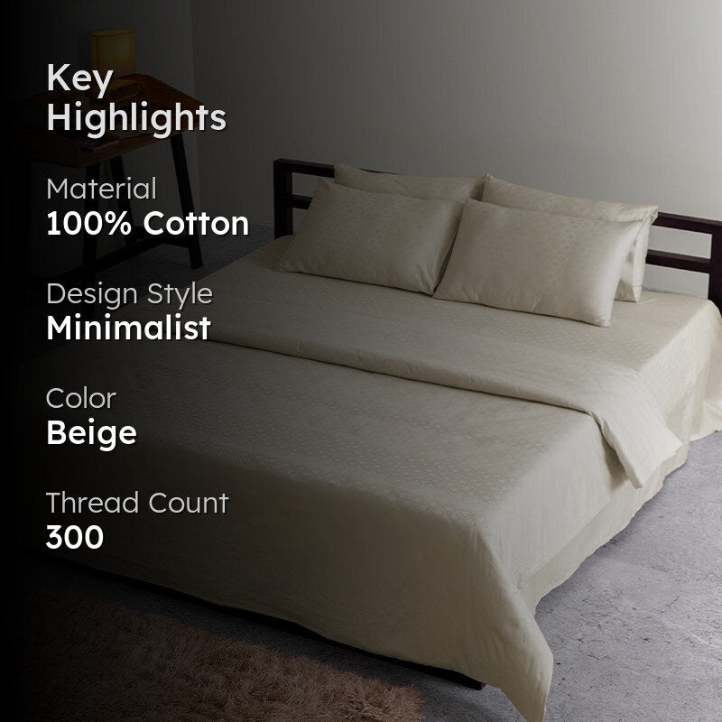 Diamond Dazz Jacquard Duvet Cover - Beige media 2