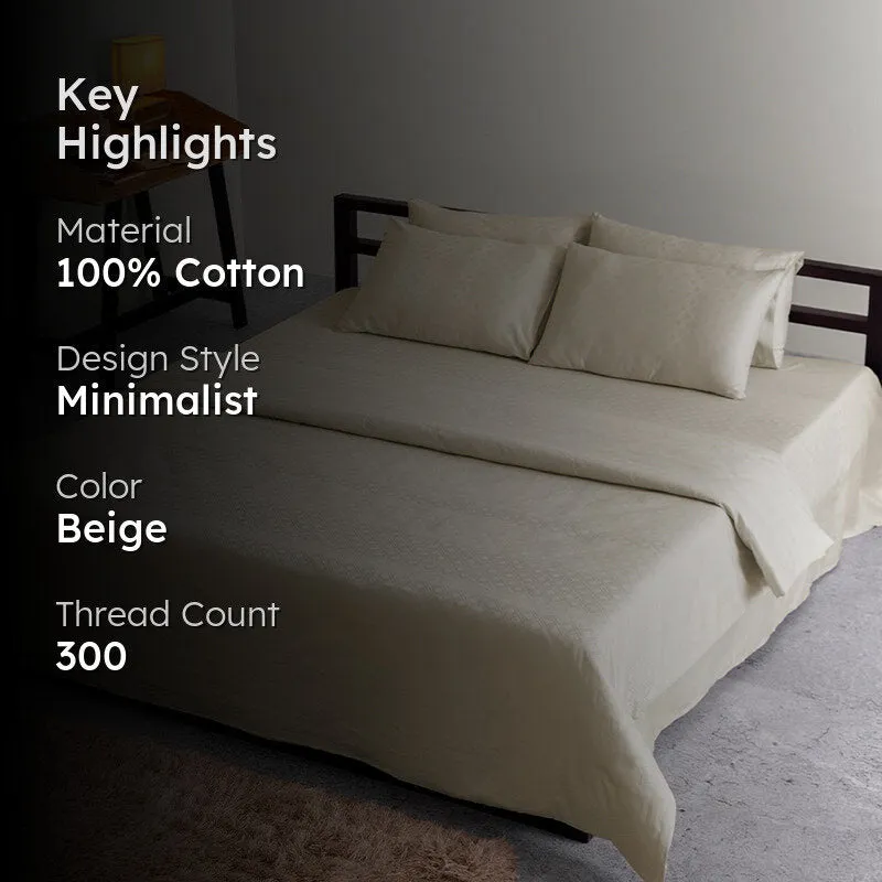 Diamond Dazz Jacquard Duvet Cover - Beige media 2