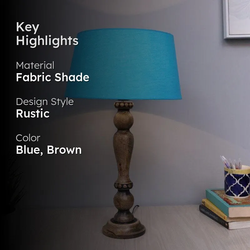 Triti Fabric Table Lamp - Blue,Brown media 2