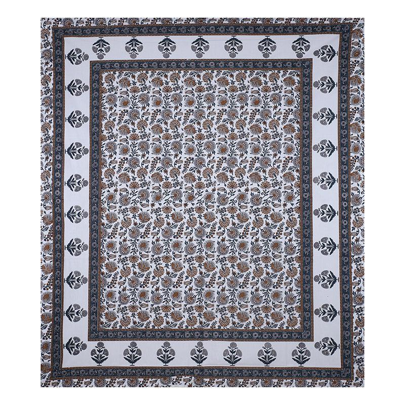 Pari Ethnic Cotton Bedsheet (Grey) - 180 TC media 3