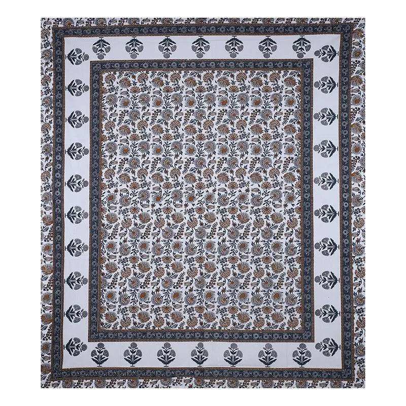 Pari Ethnic Cotton Bedsheet (Grey) - 180 TC media 3