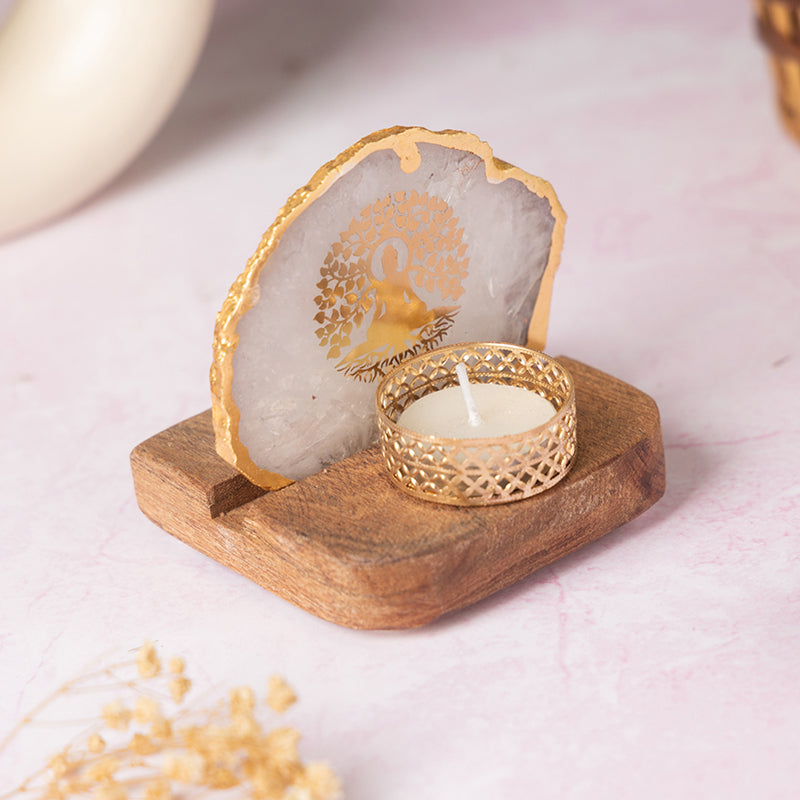 Life Tree Tea Light Holder - White media 6