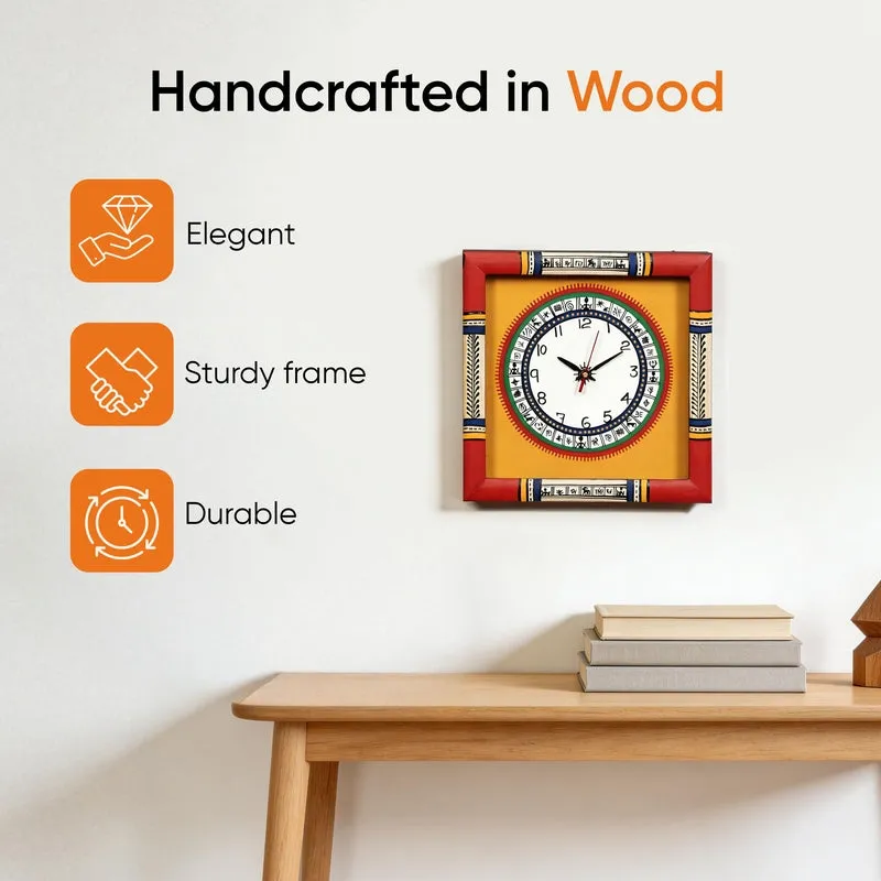 Dosera Warli Wooden Wall Clock media 4