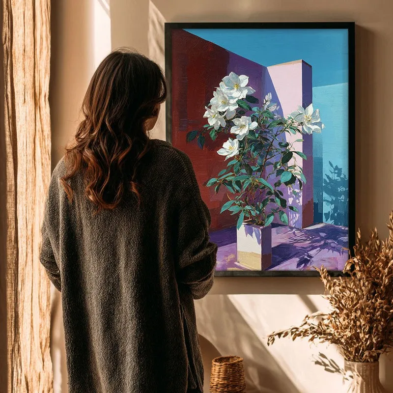 Flora Facet Canvas Wall Painting - Black Frame media 4
