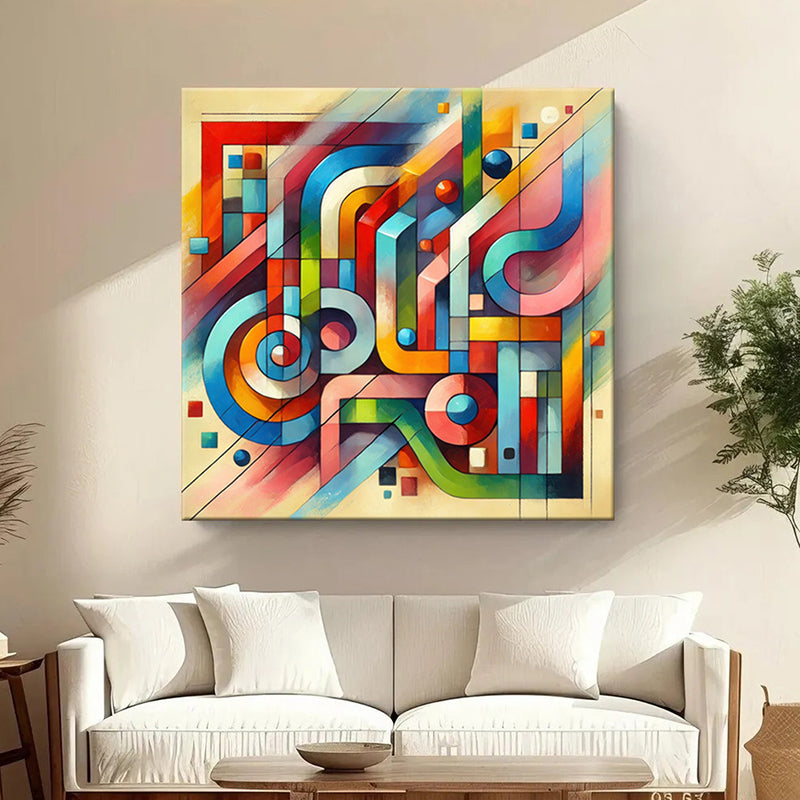 Zig-Zag Color Splash Wall Painting