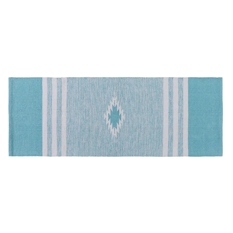 Decoria Cotton Runner Rug - Sky Blue media 1