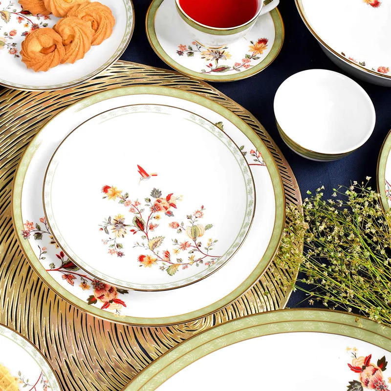 Painted Blooms 24k Gold Brushed Porcelain Dinner Set - 33 Piece Set media 12