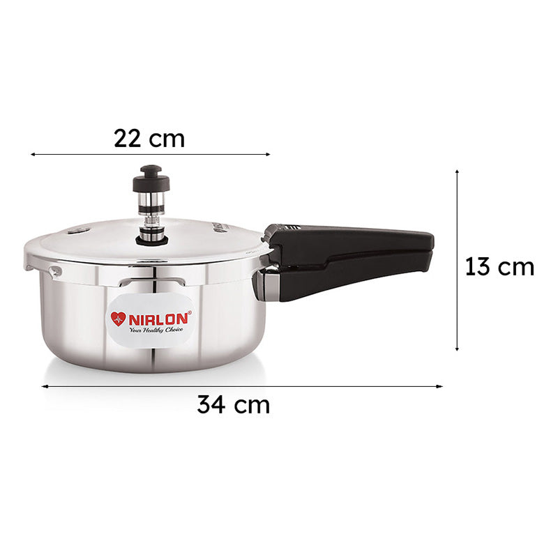 Nirlon Silver Steel Pressure Cooker - 2000 mL/ 9 Inches image 7
