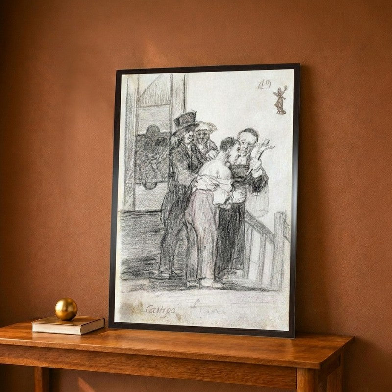 French Penalty Between 1824 and 1828 Canvas Wall Painting - 9 x 12 Inches