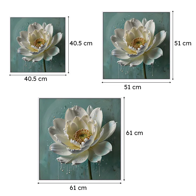 Painted Water Lily Canvas Wall Art With Frame media 6