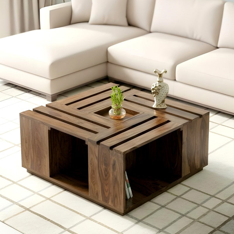 Yervon Sheesham Wooden Center Table - Brown