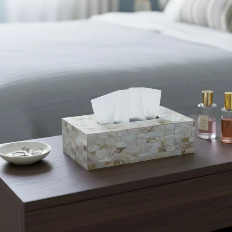 Pearl & Pleat Mother Of Pearl Tissue Holder media 7