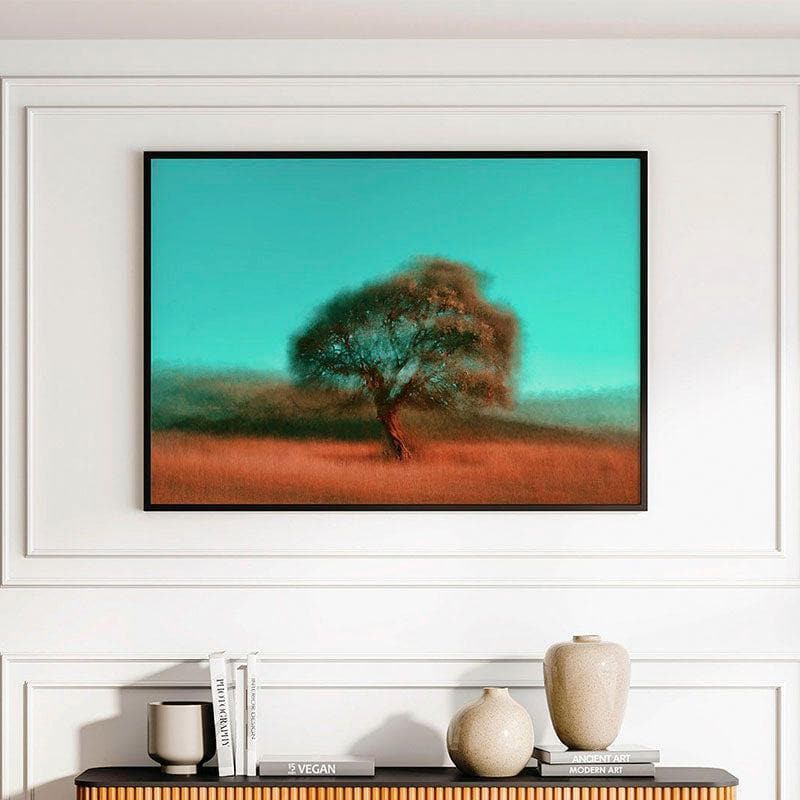 Tree Blossom Abstract Canvas Wall Painting - Black Frame