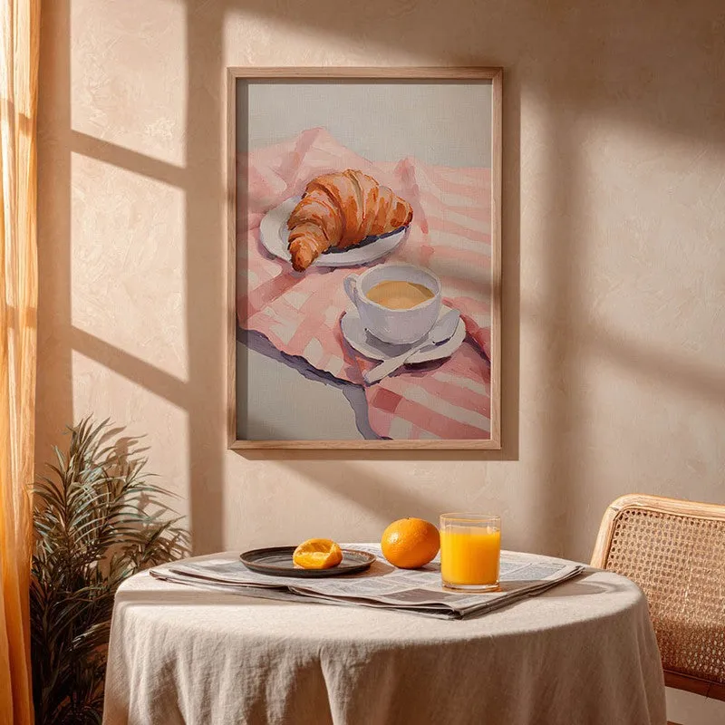 Blush Sip Archival Canvas Wall Art - Brown media 4