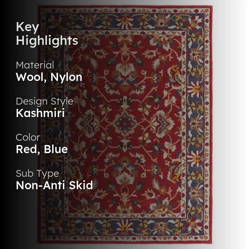 Shenlong Hand Tufted Ethnic Wool & Nylon Carpet - Red media 2