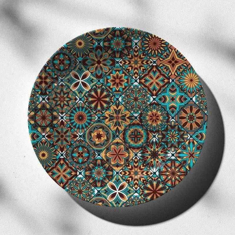 Ethnic Mandala Tiles Wall Plate - Turquoise media 1