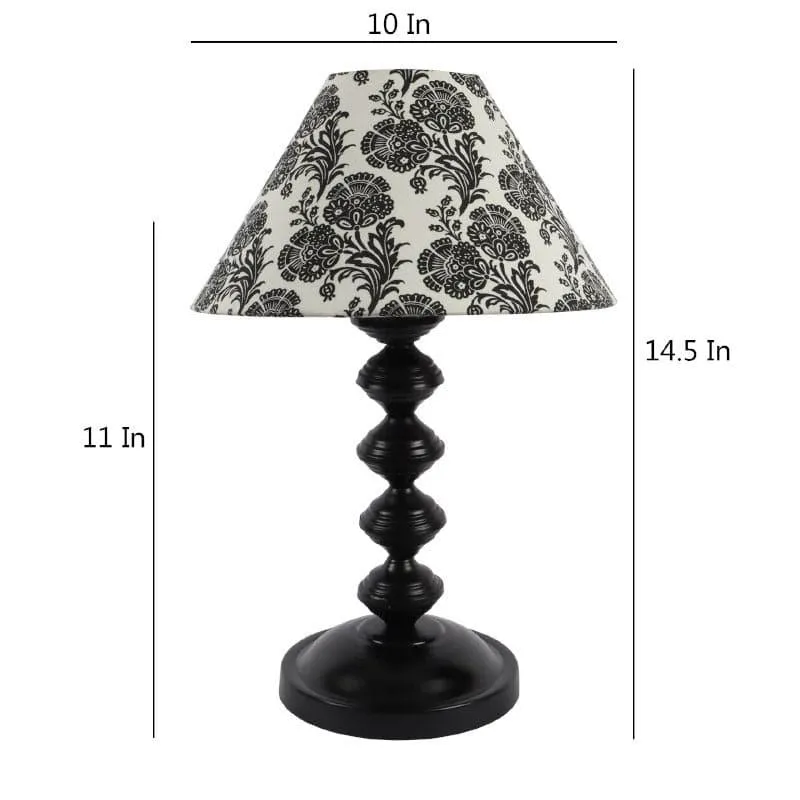 Filigree Vendora Fabric Table Lamp - Black,White media 5