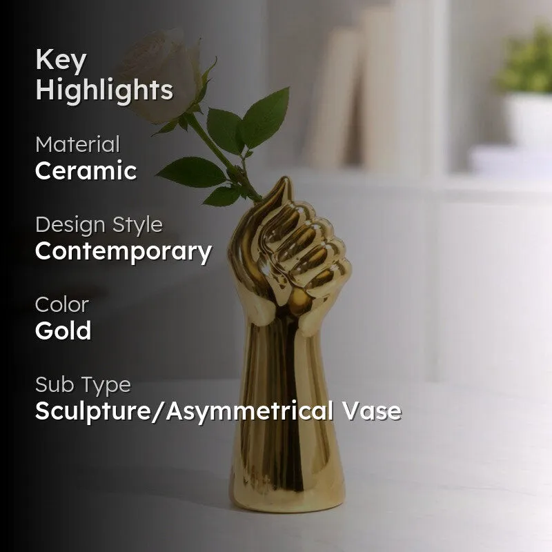 Hand Bouquet Vase - Gold media 2