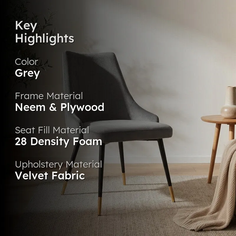 Lunara Neem Wood Accent Chair - Grey media 2