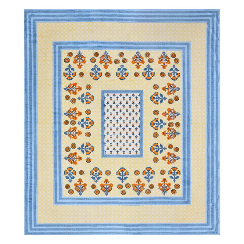 Rangrez Rosette Cotton Bedsheet (Blue) - 180 TC media 5