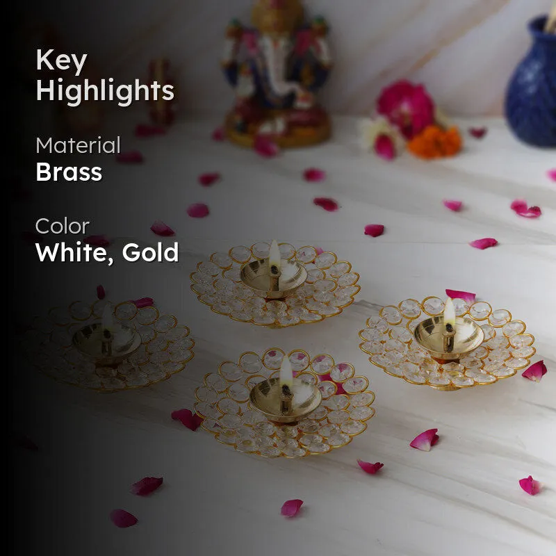 Vintara Festive Brass Diya - Set Of Four media 2