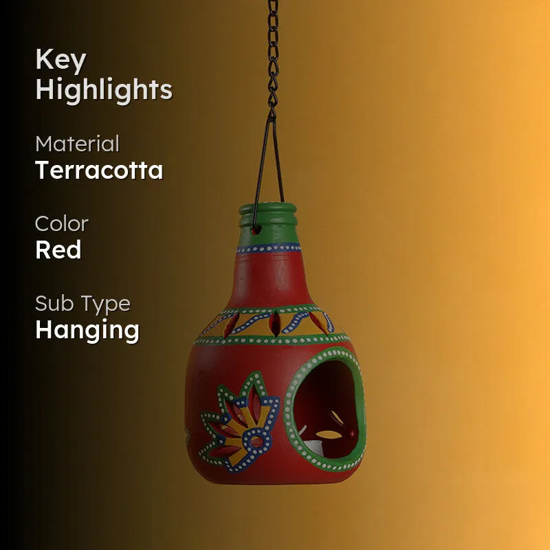 Pradeepam Terracotta Tea Light Holder - Red media 2