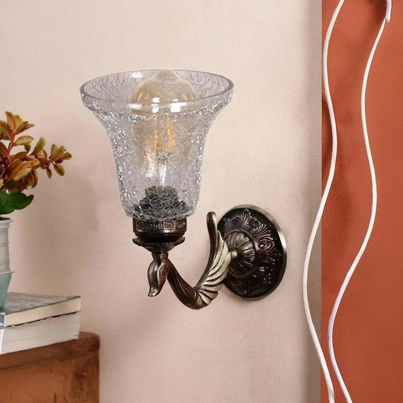 Swan Neck Antique Base Glass Wall Lamp media 4