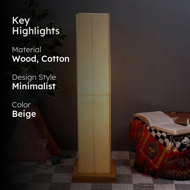 Ruya Wooden Tower Floor Lamp - Off-White media 2