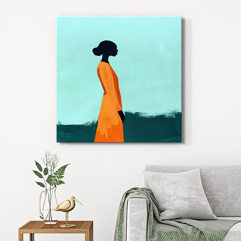 African Black Woman Poly Canvas Wall Painting