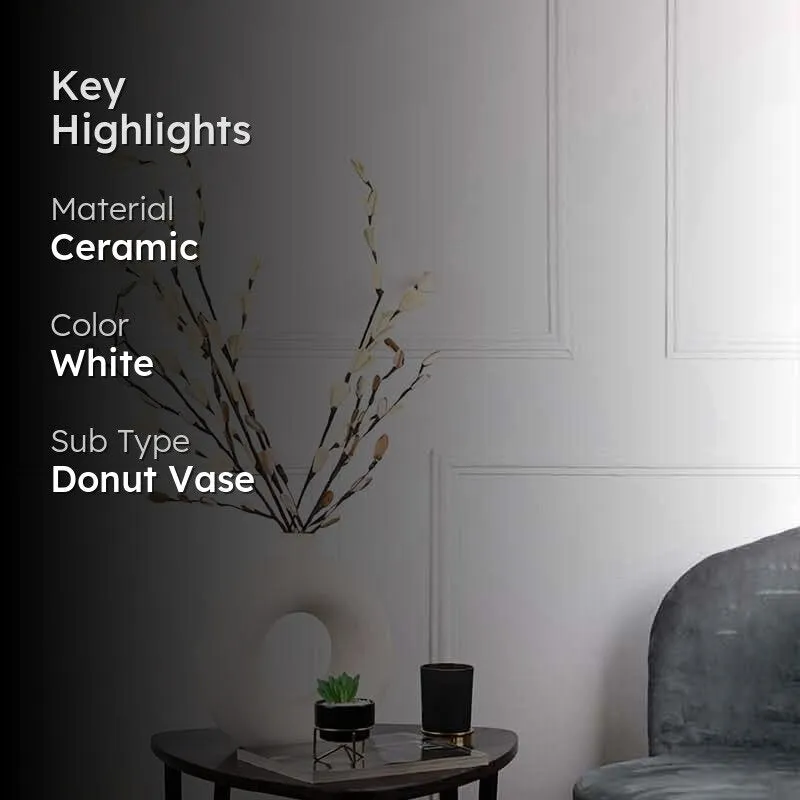 Boho Donut Vase - White media 2