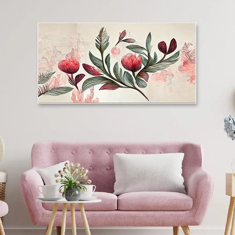 Arelia Floral Canvas Wall Painting With Frame media 3