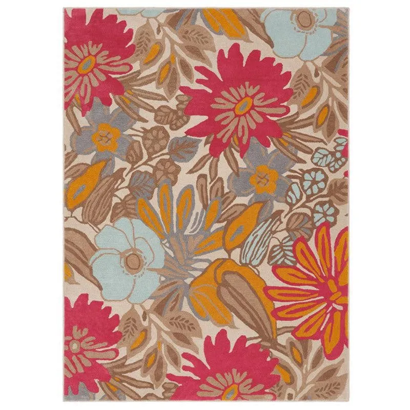 Palantir Hand Tufted Floral Wool & Nylon Carpet - Pink media 1