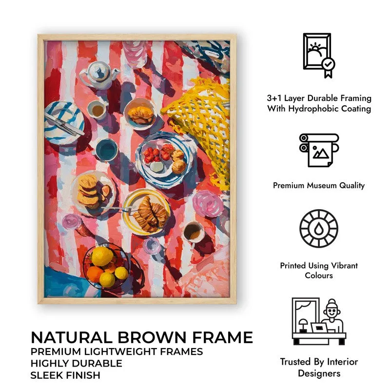 Sunny Spread Canvas Wall Painting - Brown Frame media 10