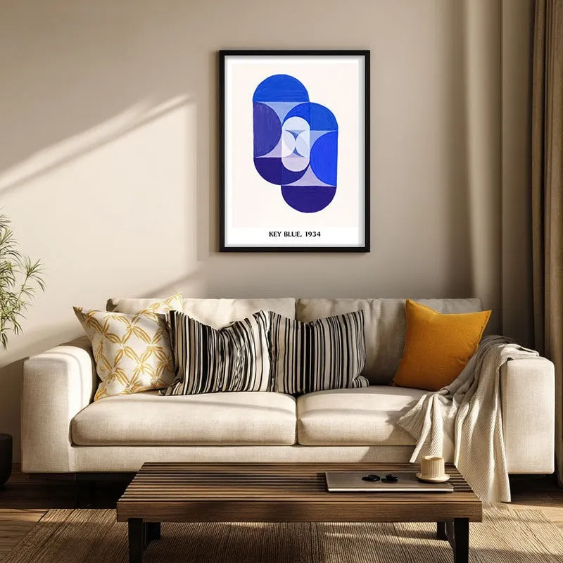 Key Blue Joseph Schillinger Archival Canvas Wall Painting - Black Frame media 3