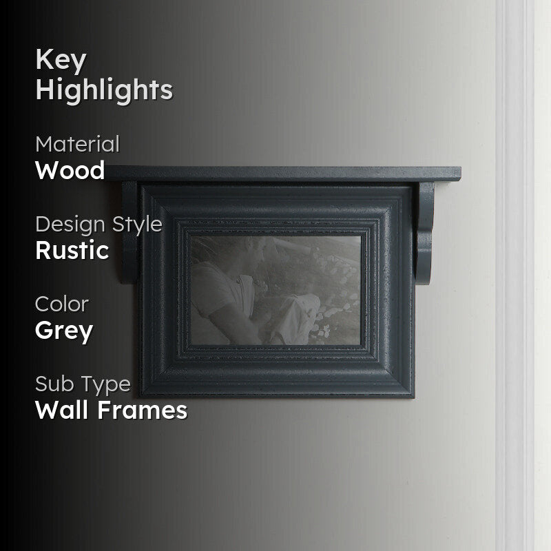 Meso Photo Frame With Wall Shelf - Grey media 2